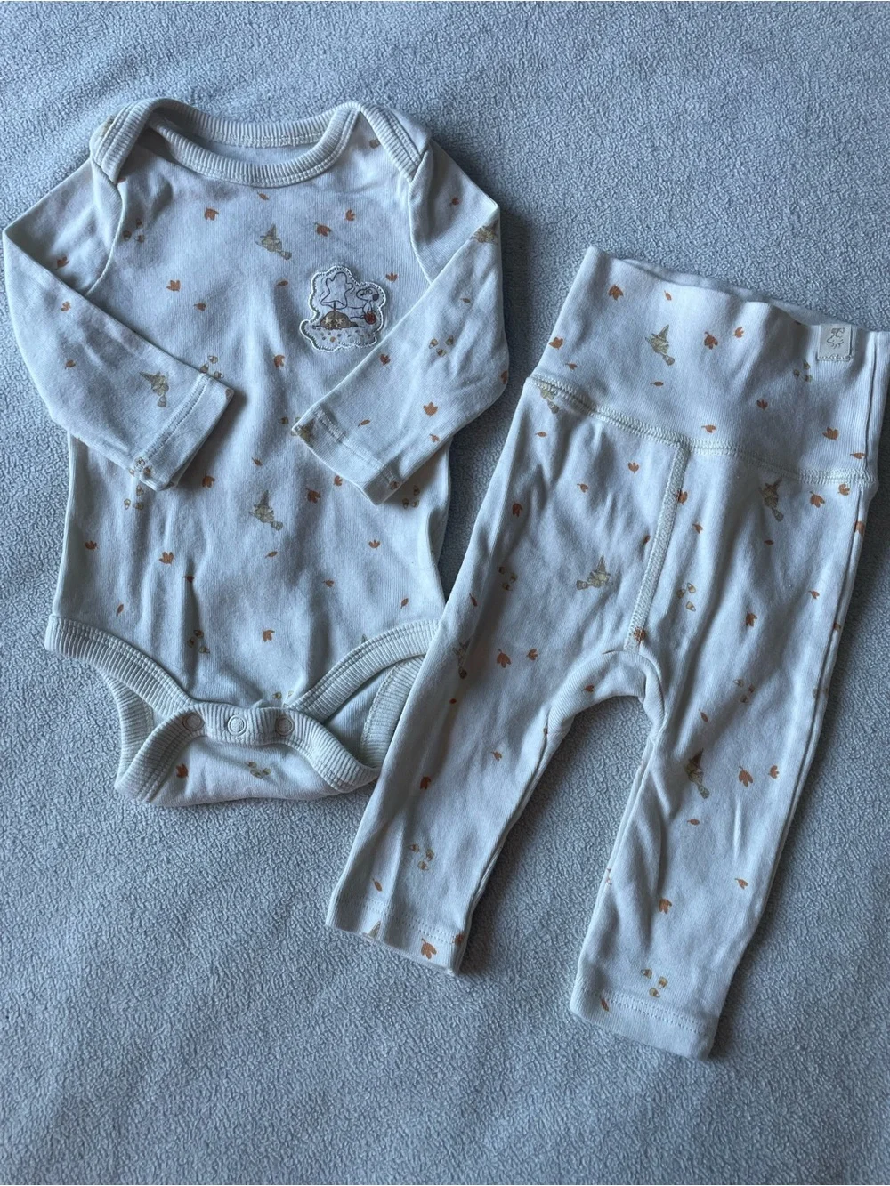 Snoopy onesie and pants matching fall set, 0-3M